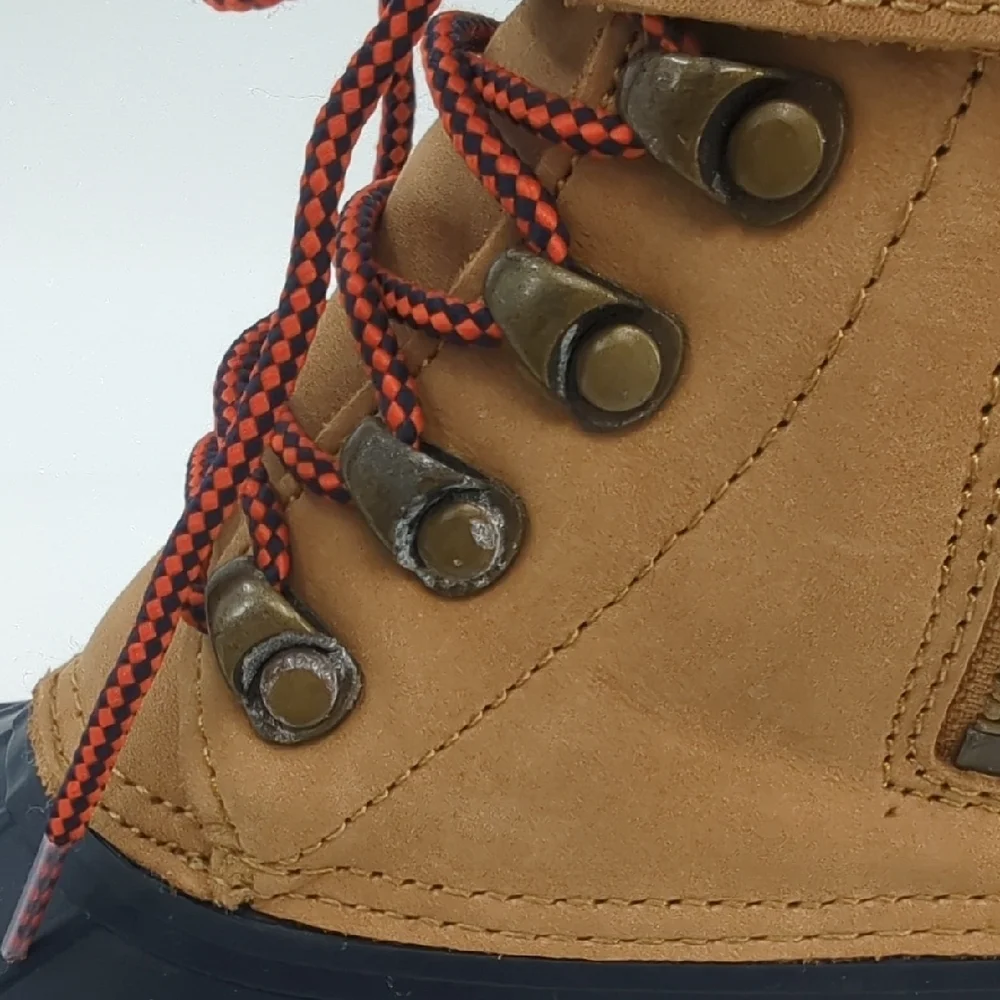 SPERRY Shearwater Winter Waterproof Wool Leather Duck Boots Sz 7.5 Tan/Navy